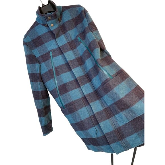 Rare Victorinox Mens Coat Medium Wool Blend Plaid Blue RD10715 - Picture 1 of 16